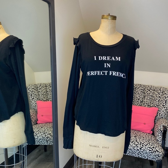 Wildfox Couture Brand I Dream in perfect French Ruffle pullover sweater tee top - Picture 3 of 9